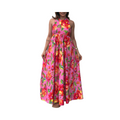 Vestido Cropped Amarração Flor Céu | Longo Com Amarração Traseira - Original Farm