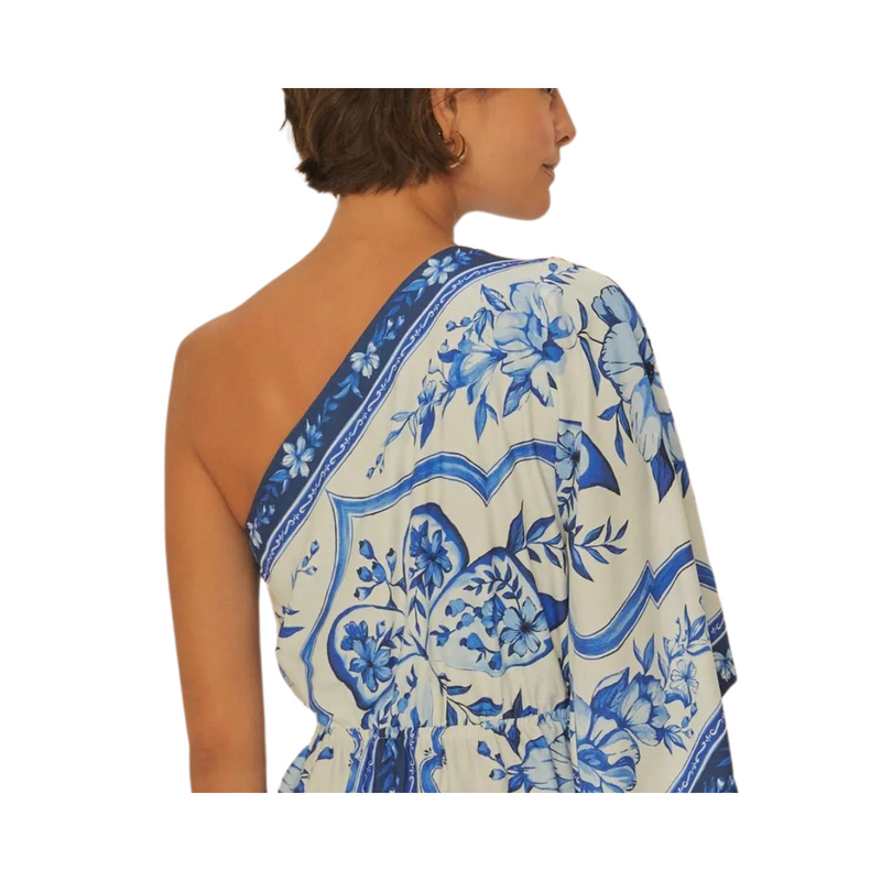 Vestido Ombro Só Jardim de Porcelana | Amarração Lateral