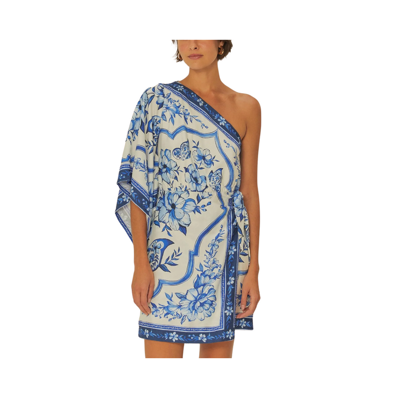 Vestido Ombro Só Jardim de Porcelana | Ombro Assimétrico - Original Farm