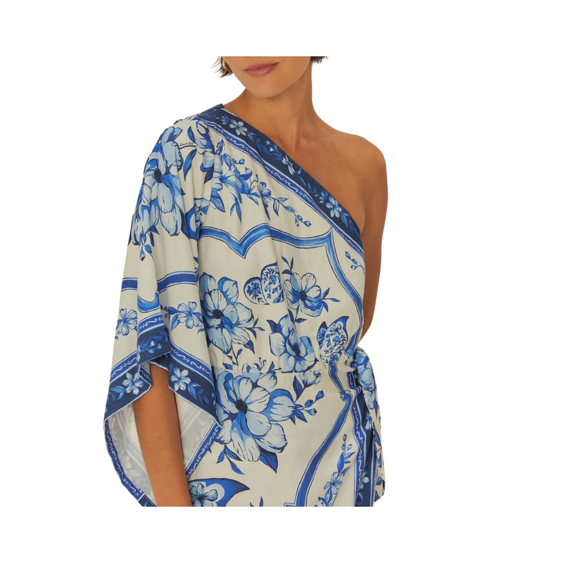 Vestido Ombro Só Jardim de Porcelana | Um Ombro Só